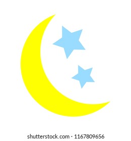 Moon and stars dark night icon - graphic dark moonlight illustration