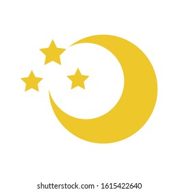 moon with stars decorative icon vector illustration design