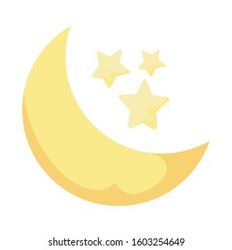 Moon and stars design, Night bedtime sky space moonlight nature light and lunar theme Vector illustration