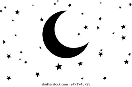 Moon Stars Digital EPs Vector graphics File
