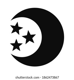 Moon and stars editable vector  illustration icon isolated on white background 