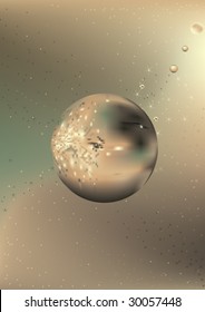 Moon with stars in endlessness