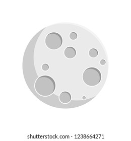 moon with stars flat design icon isolated on white background