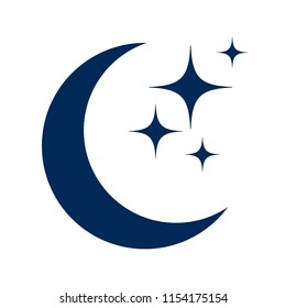 Moon and stars flat icon, isolated sign – vector