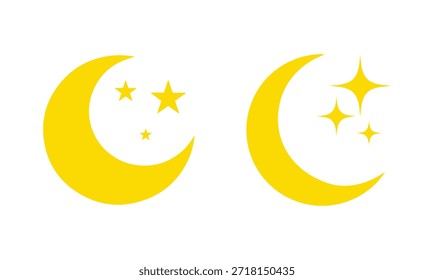 Mondsterne, flaches Symbol, isolierter Vektor. Ikone der Mondsterne. Vektorgrafik eps-Datei. 