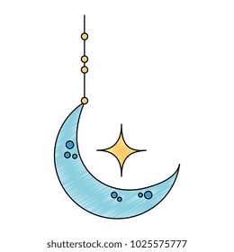 moon and stars hanging decoration