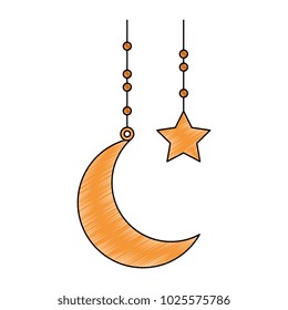 moon and stars hanging decoration