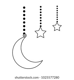 moon and stars hanging decoration