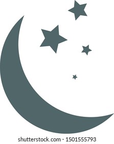 Moon and the stars icon