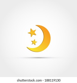 Moon and stars icon