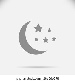 Moon and stars at icon