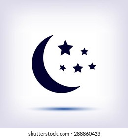 Moon and stars at icon