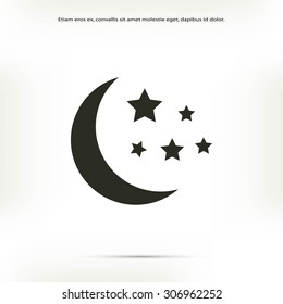 Moon and stars at icon