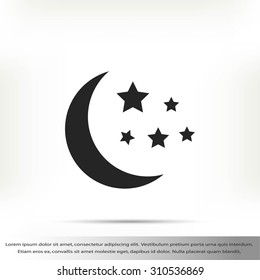 Moon and stars at icon