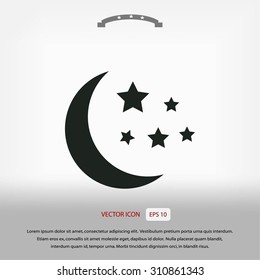 Moon and stars at icon