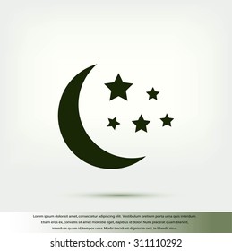 Moon and stars at icon