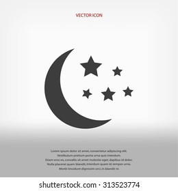 Moon and stars at icon