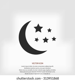 Moon and stars at icon