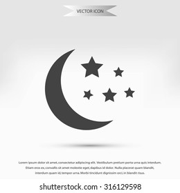 Moon and stars at icon