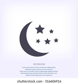 Moon and stars at icon