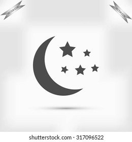 Moon and stars at icon