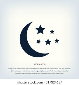 Moon and stars at icon