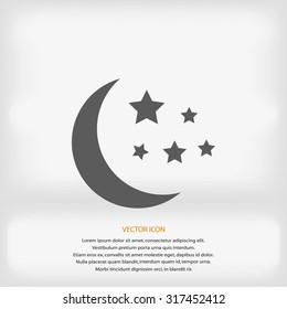 Moon and stars at icon