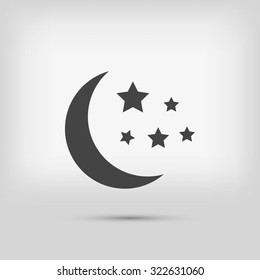 Moon and stars at icon