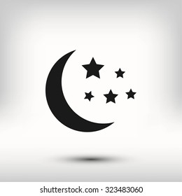 Moon and stars at icon