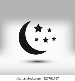 Moon and stars at icon Moon and stars at icon