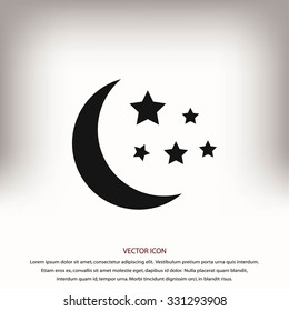 Moon and stars at icon