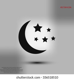 Moon and stars at icon