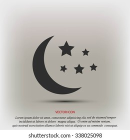 Moon and stars at icon