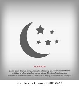Moon and stars at icon