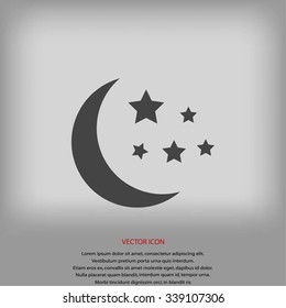 Moon and stars at icon