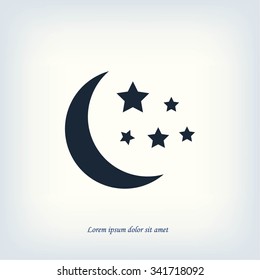 Moon and stars at icon