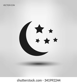 Moon and stars at icon