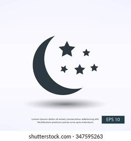 Moon and stars at icon