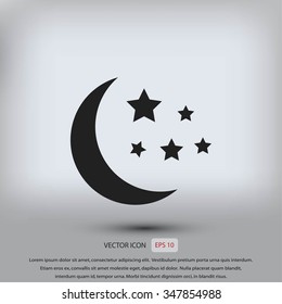 Moon and stars at icon