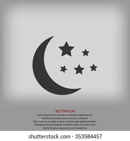 Moon and stars at icon