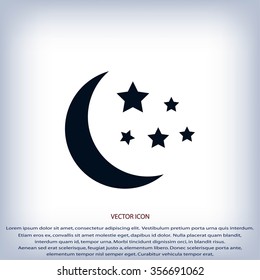 Moon and stars at icon