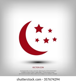 Moon and stars at icon