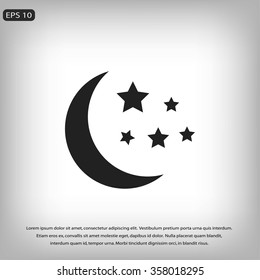 Moon and stars at icon