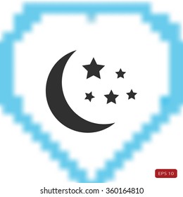 Moon and stars at icon