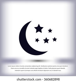 Moon and stars at icon