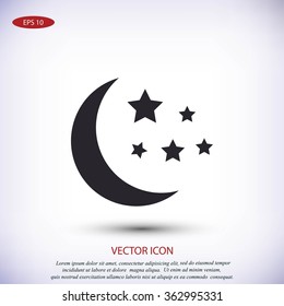 Moon and stars at icon