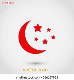 Moon and stars at icon