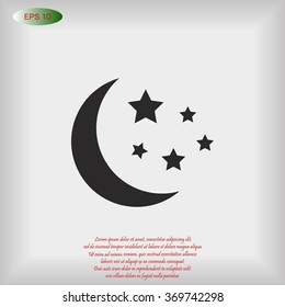 Moon and stars at icon