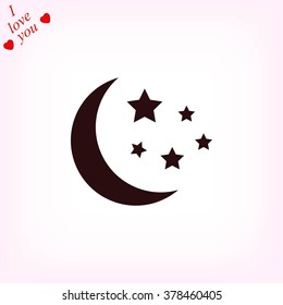 Moon and stars at icon