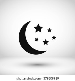 Moon and stars at icon